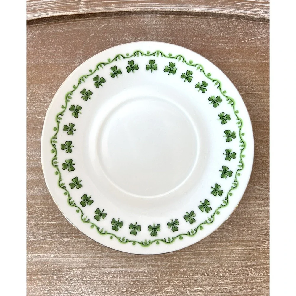 Parma AAI Irish Shamrocks Clovers Cup/Saucer‎ Set With Gold Trim Japan A-1163